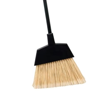 Balai à angle 13'' noir et jaunes avec manche de métal 48''